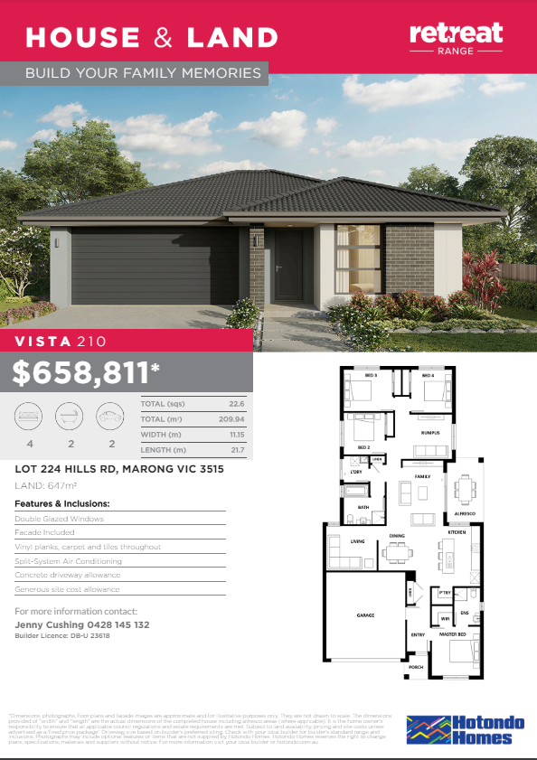 [House & Land] Lot 224 Vista 210 by Hotondo Homes Discover Marong Estate Marong OpenLot